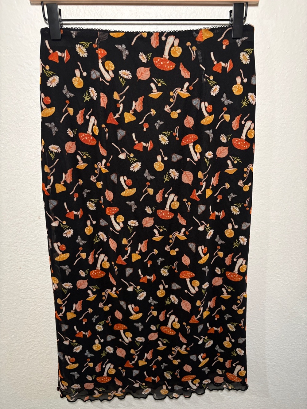 Forever 21 Mushroom Mesh Midi Skirt Fairy Grunge